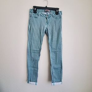 Iris Jeans - Mint Green and Black Striped Jeans